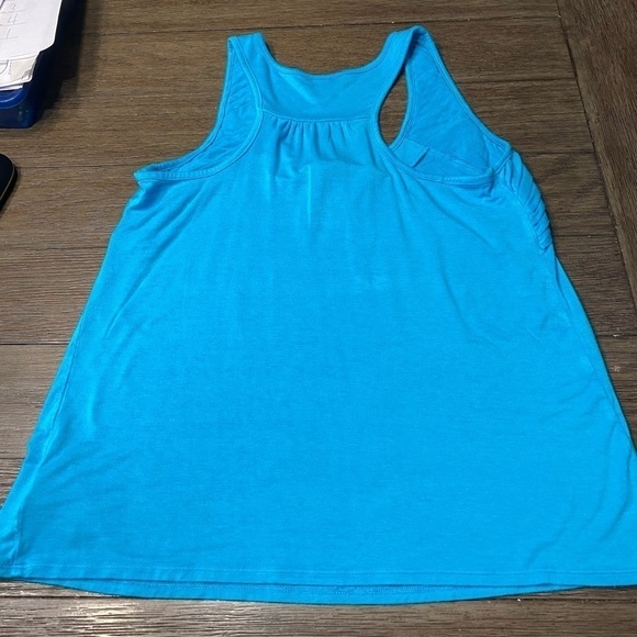 AGB Women's Size M Summer Smock Top, Tank Scoop Neck Turquoise. - Picture 7 of 9